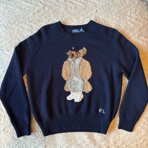 Polo Ralph Lauren Navy Bear Sweater Jumper M